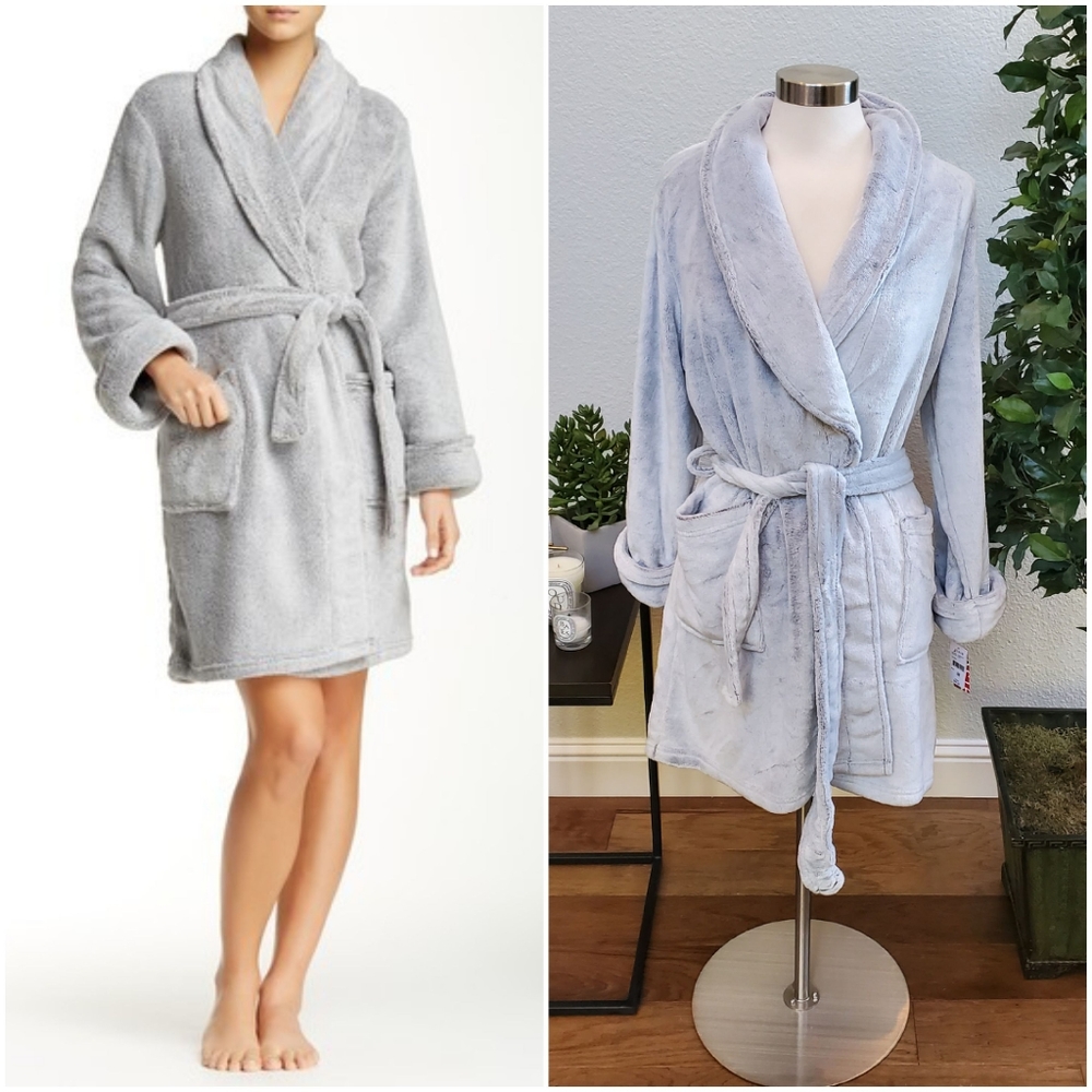 NWT Steel Gray Blue Super Plush Robe